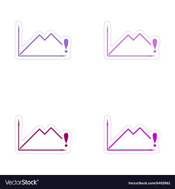 Set of stylish sticker on paper economic schedule vector image