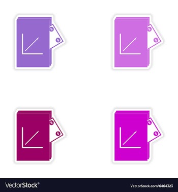 Set of stylish sticker on paper Financial Report vector image