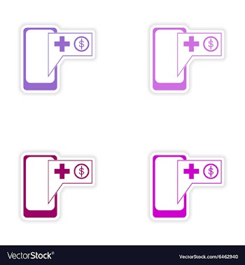 Set of stylish sticker on paper mobile vector image