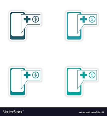 Set of stylish sticker on paper mobile vector image