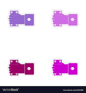 Set of stylish sticker on paper Money in hand vector image