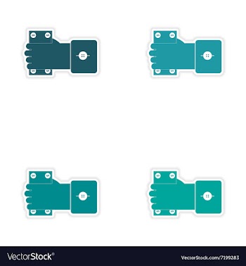 Set of stylish sticker on paper Money in hand vector image