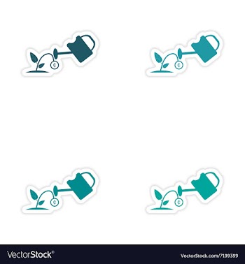 Set of stylish sticker on paper Money plant and vector image