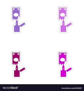 Set of stylish sticker on paper money to burn vector image