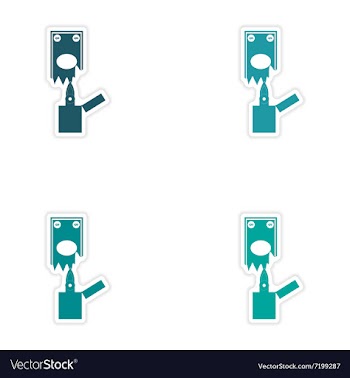 Set of stylish sticker on paper money to burn vector image