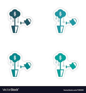 Set of stylish sticker on paper Money Tree and vector image