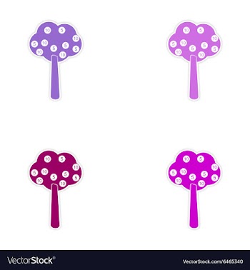 Set of stylish sticker on paper Money Tree vector image