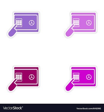 Set of stylish sticker on paper pin code password vector image