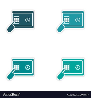 Set of stylish sticker on paper pin code password vector image