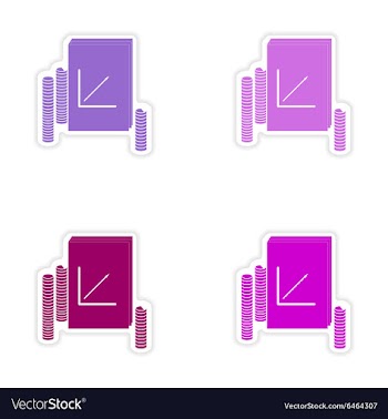 Set of stylish sticker on paper Report and coins vector image