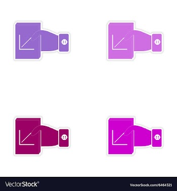 Set of stylish sticker on paper report in hand vector image