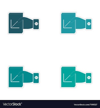 Set of stylish sticker on paper report in hand vector image