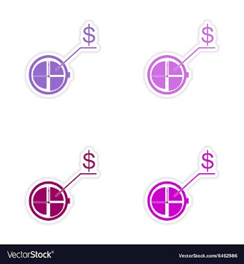 Set of stylish sticker on paper Stopwatch money vector image