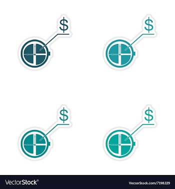 Set of stylish sticker on paper Stopwatch money vector image