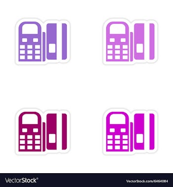 Set of stylish sticker on paper terminal and bank vector image