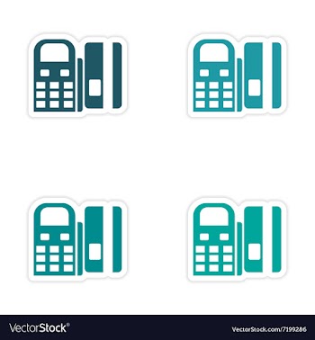 Set of stylish sticker on paper terminal and bank vector image