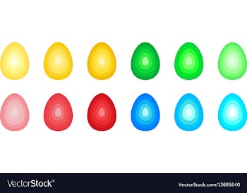 Set of stylized easter eggs made of concentric vector image