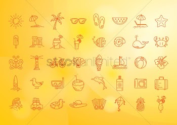 Set of summer icons
