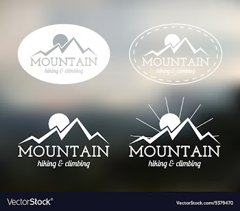  					Set of Summer mountain camp badge logo and label vector image														