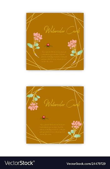 Set of summer vintage floral greeting card with vector image
