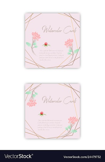 Set of summer vintage floral greeting card with vector image