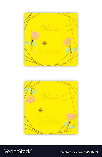 Set of summer vintage floral greeting card with vector image