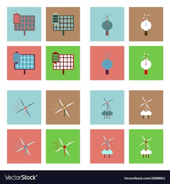 Set of sun energy icons on color backgrounds vector image