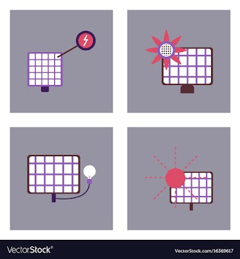 Set of sun energy icons on color backgrounds vector image