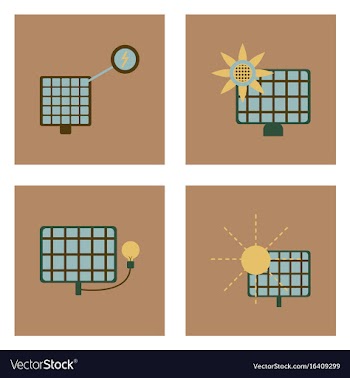 Set of sun energy icons on color backgrounds vector image