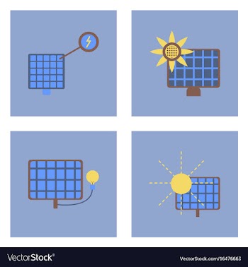 Set of sun energy icons on color backgrounds vector image