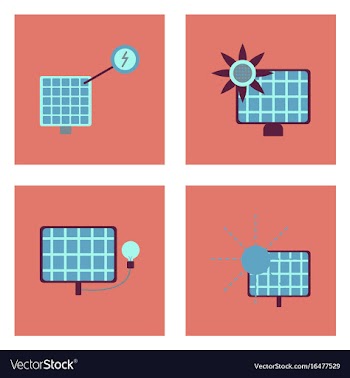 Set of sun energy icons on color backgrounds vector image
