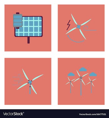 Set of sun energy icons on color backgrounds vector image