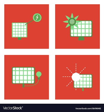 Set of sun energy icons on color backgrounds vector image