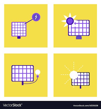 Set of sun energy icons on color backgrounds vector image