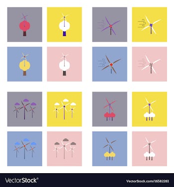 Set of sun energy icons on color backgrounds vector image