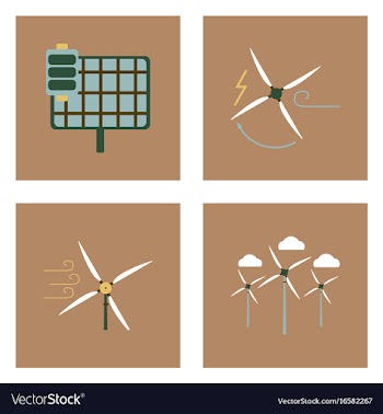 Set of sun energy icons on color backgrounds vector image
