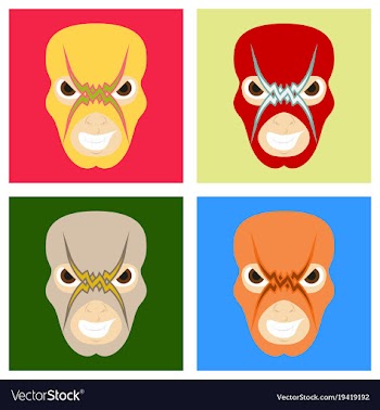 Set of super hero in mask icon in flat style vector image