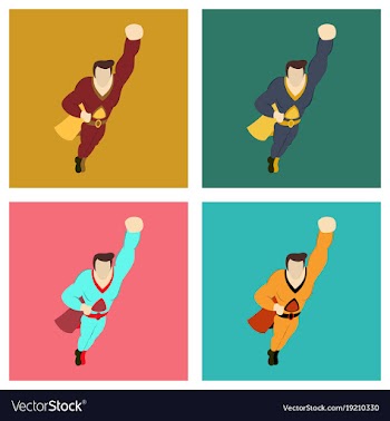 Set of superhero cartoon icon with superman on vector image