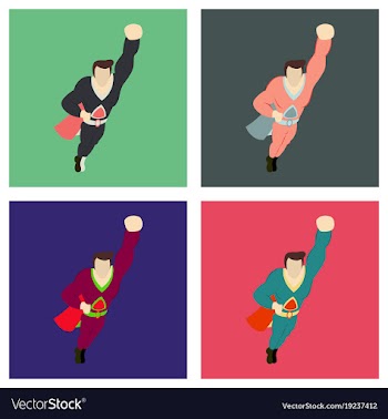 Set of superhero cartoon icon with superman on vector image