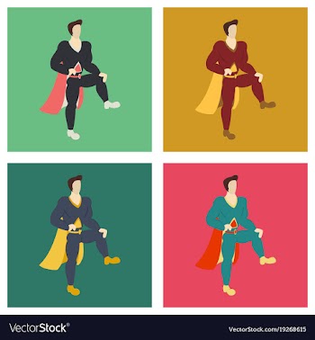 Set of superhero cartoon icon with superman on vector image