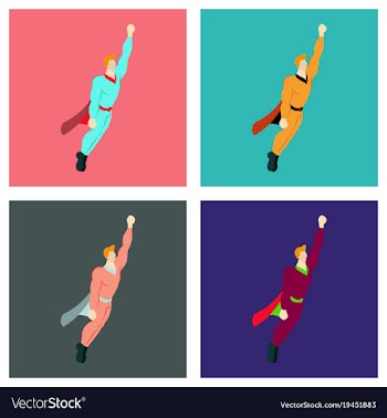 Set of superhero cartoon icon with superman on vector image
