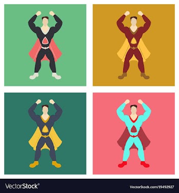 Set of superhero cartoon icon with superman on vector image