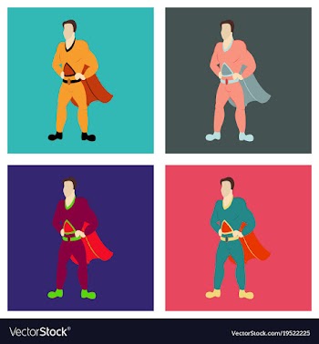 Set of superhero cartoon icon with superman on vector image