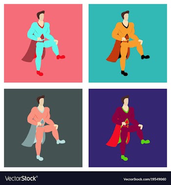 Set of superhero cartoon icon with superman on vector image