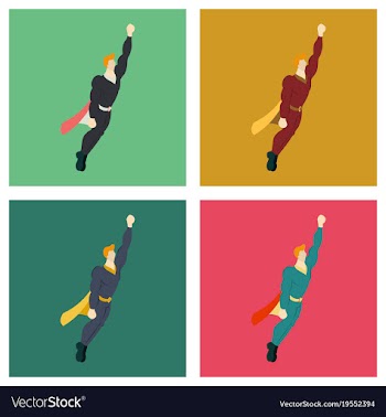 Set of superhero cartoon icon with superman on vector image