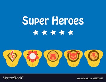 Set of superhero color flat badges emblems logos vector image
