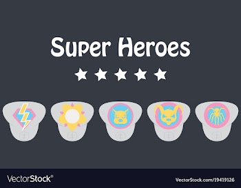 Set of superhero color flat badges emblems logos vector image