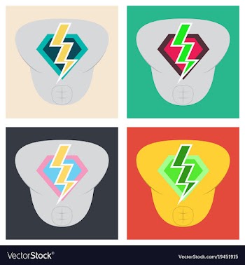 Set of superhero color flat badges emblems logos vector image
