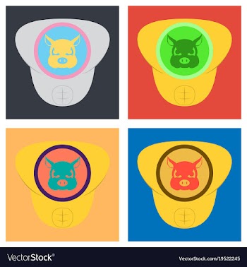 Set of superhero color flat badges emblems logos vector image