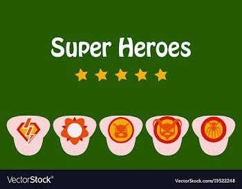 Set of superhero color flat badges emblems logos vector image